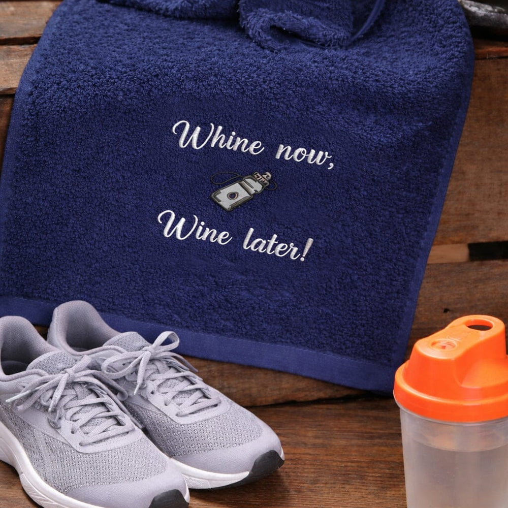 navy gym towel