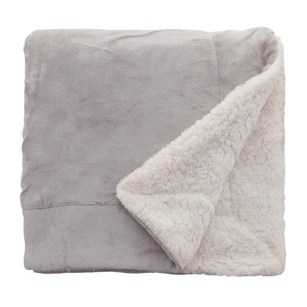 Taupe Sherpa Fleece Baby Blanket