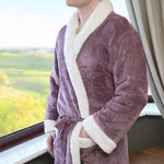 man wearing a sherpa robe
