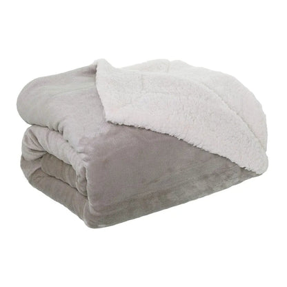 Sherpa Snuggle Blanket Taupe Regular Sherpa - 140cm x 180cm 