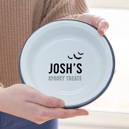 Personalised Kids Halloween Enamel Plate