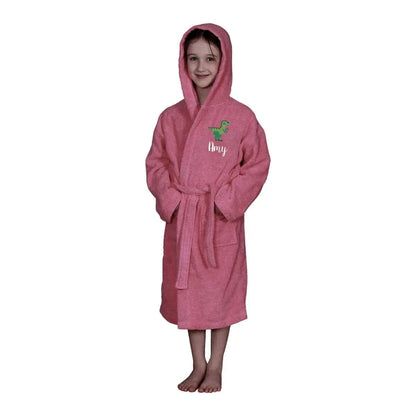 Boys & Girls Dinosaur Hooded Dressing Gowns   