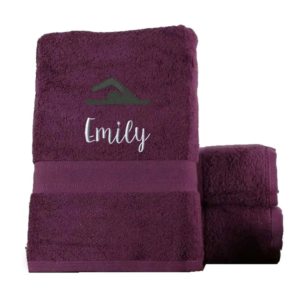 Swimming Drying Towel Egyptian - Aubergine  