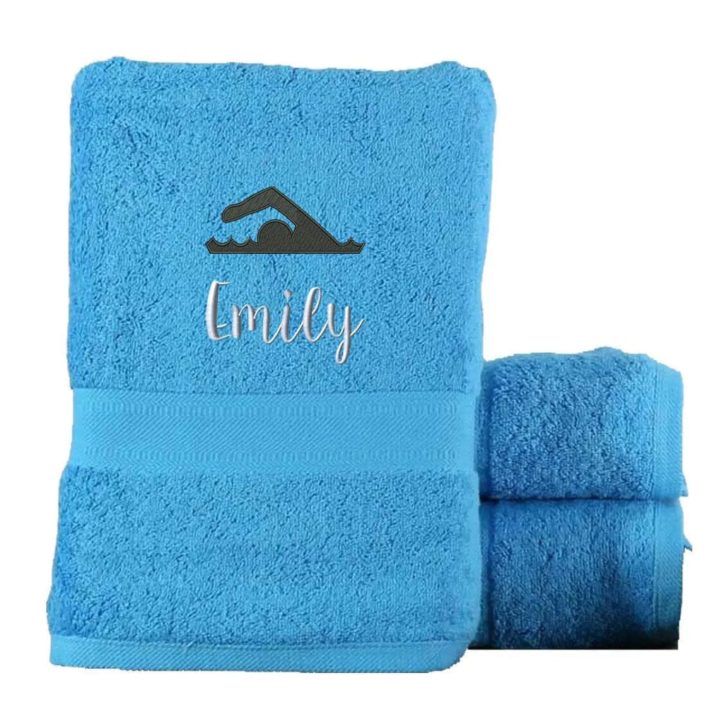 Swimming Drying Towel Egyptian - Turquoise  