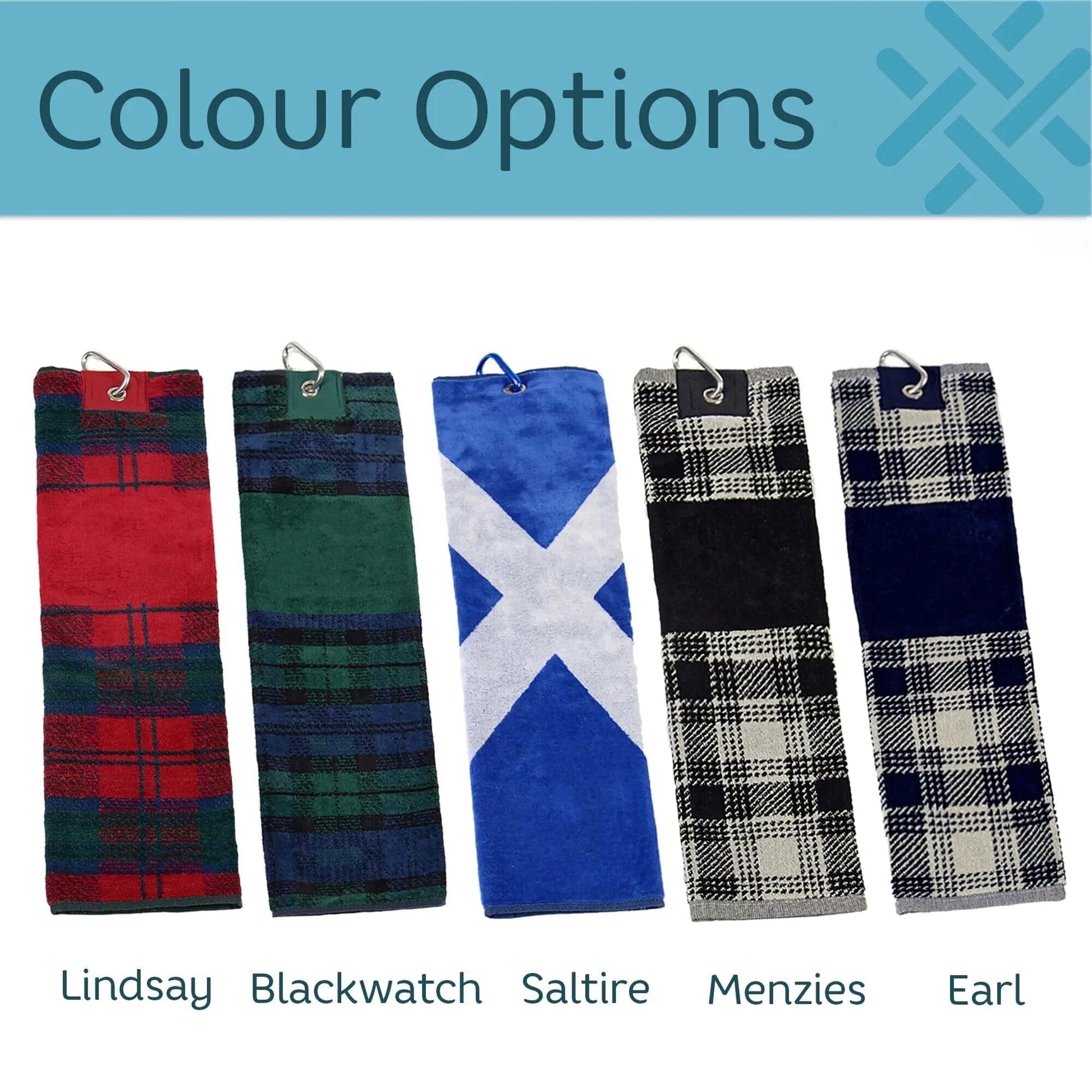 Tartan golf towel infographic