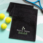 Tennis themed sports towel-Tennis takes balls