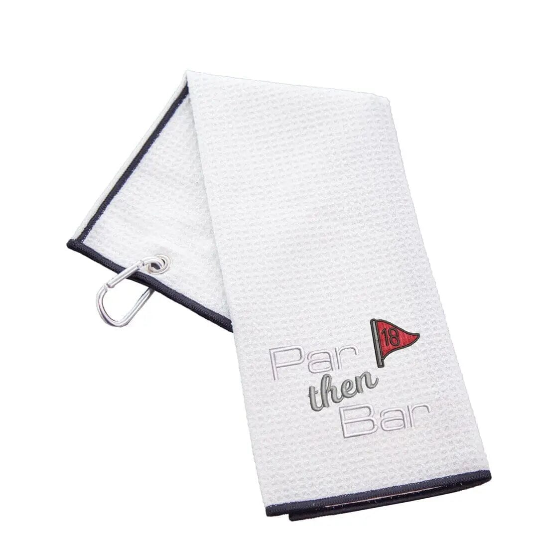 Tri-Fold Golf Towel Embroidered With Par Then Bar Logo - Duncan Stewart 1978 Waffle-White Duncan Stewart 1978