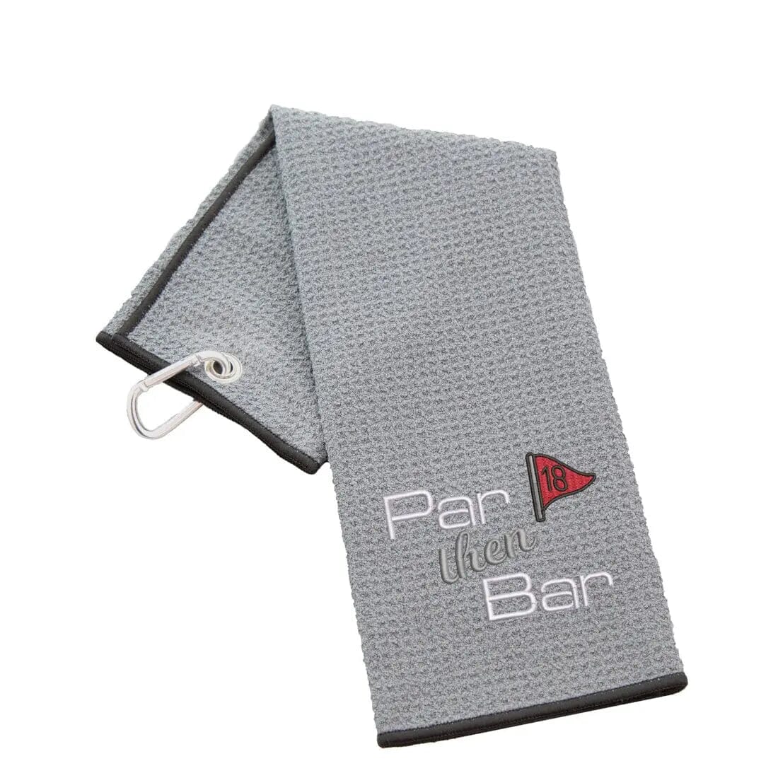 Tri-Fold Golf Towel Embroidered With Par Then Bar Logo Waffle Slate  