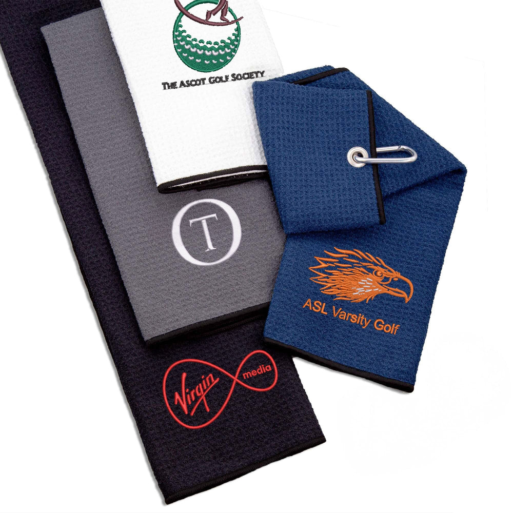 Tri-Fold Golf Towels with business logo