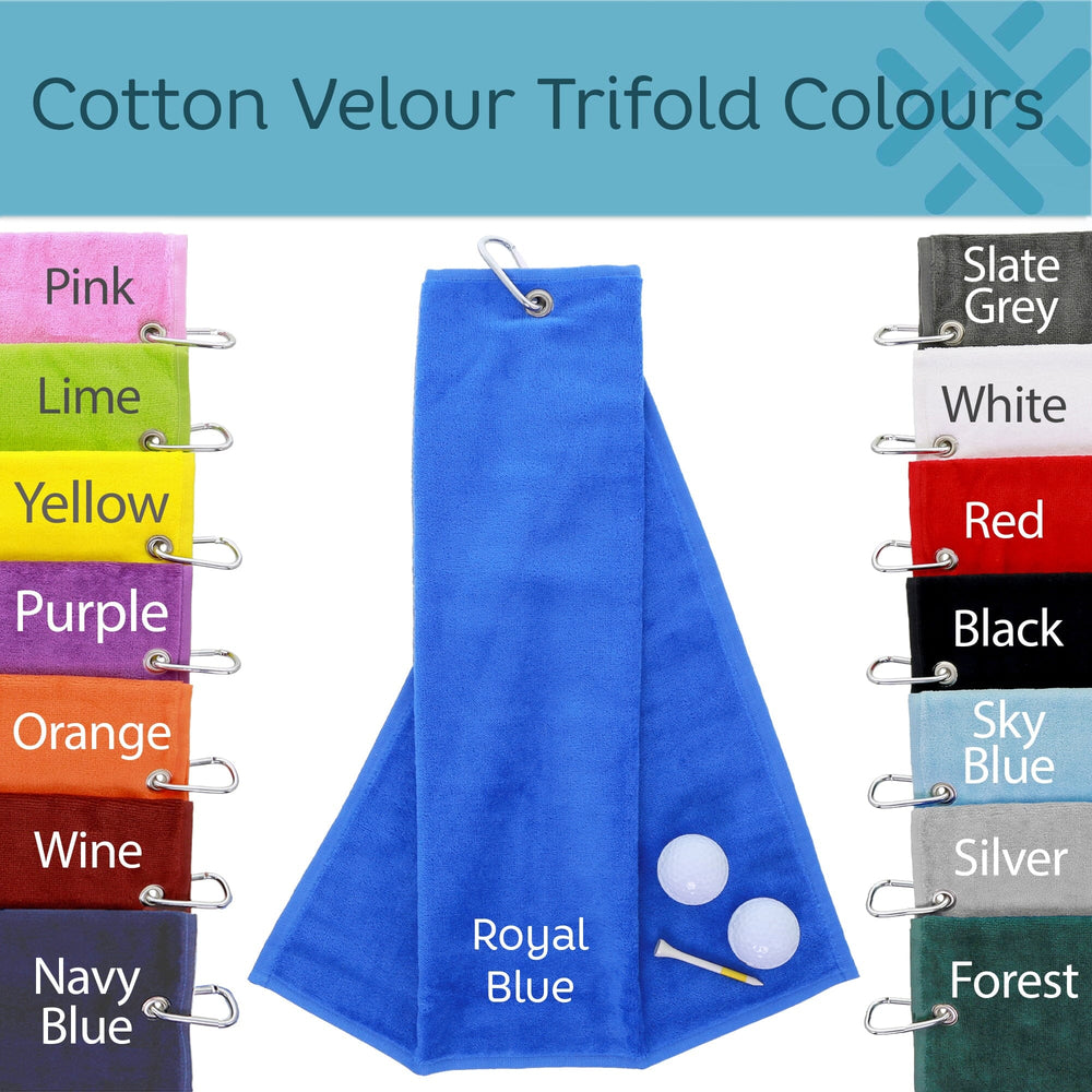 Trifold golf towel colour options
