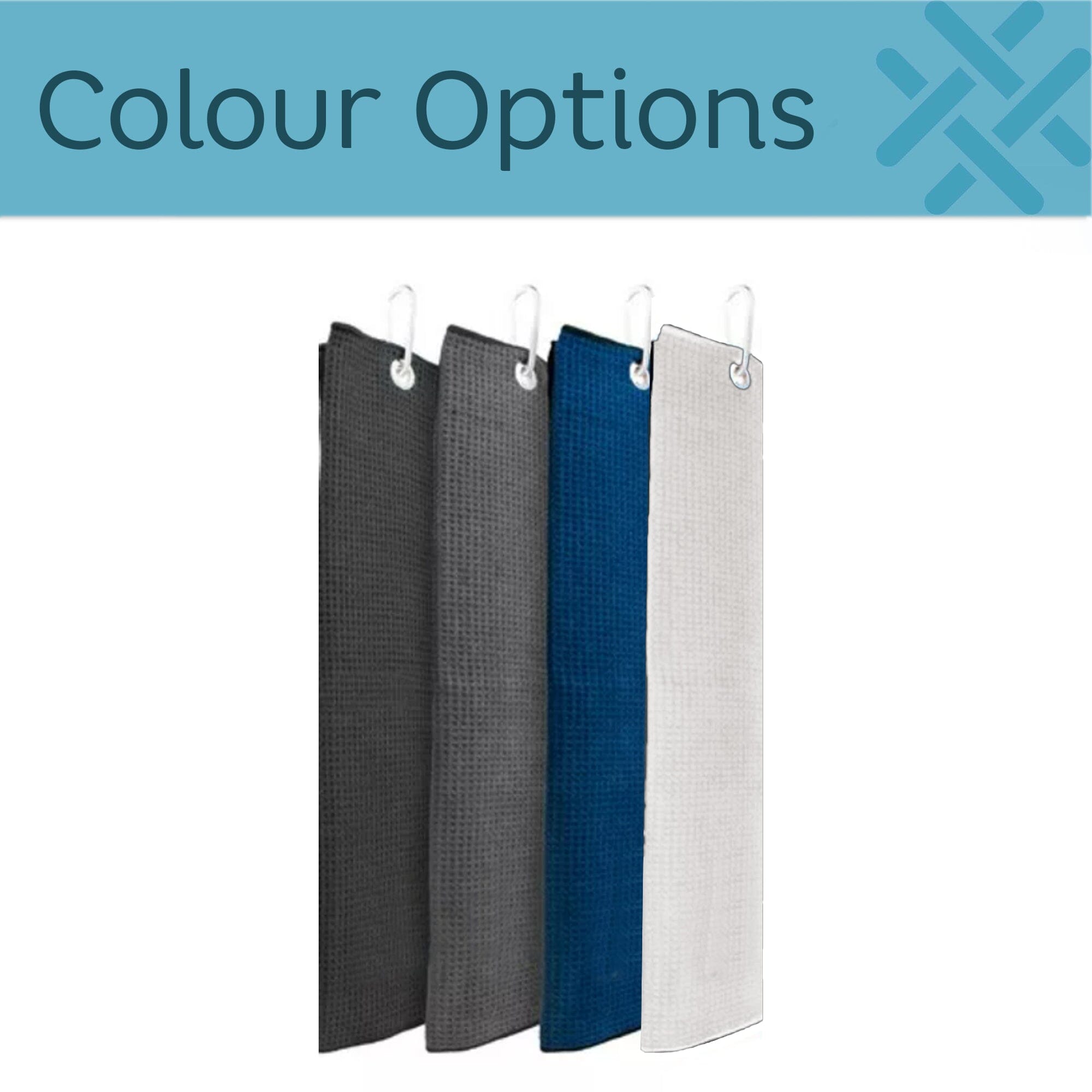 Tri-Fold Waffle Microfibre Golf Towel Colour Options