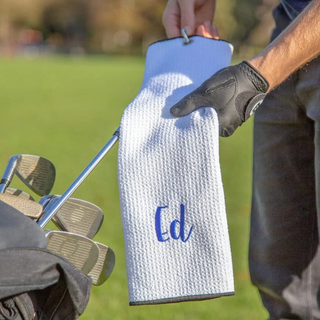 Tri Fold Waffle Microfibre Golf Towel