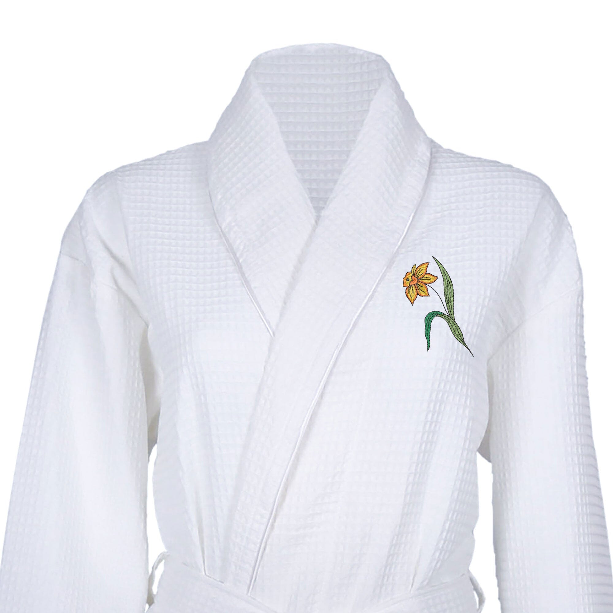 Waffle Dressing Gown with Birth Flower