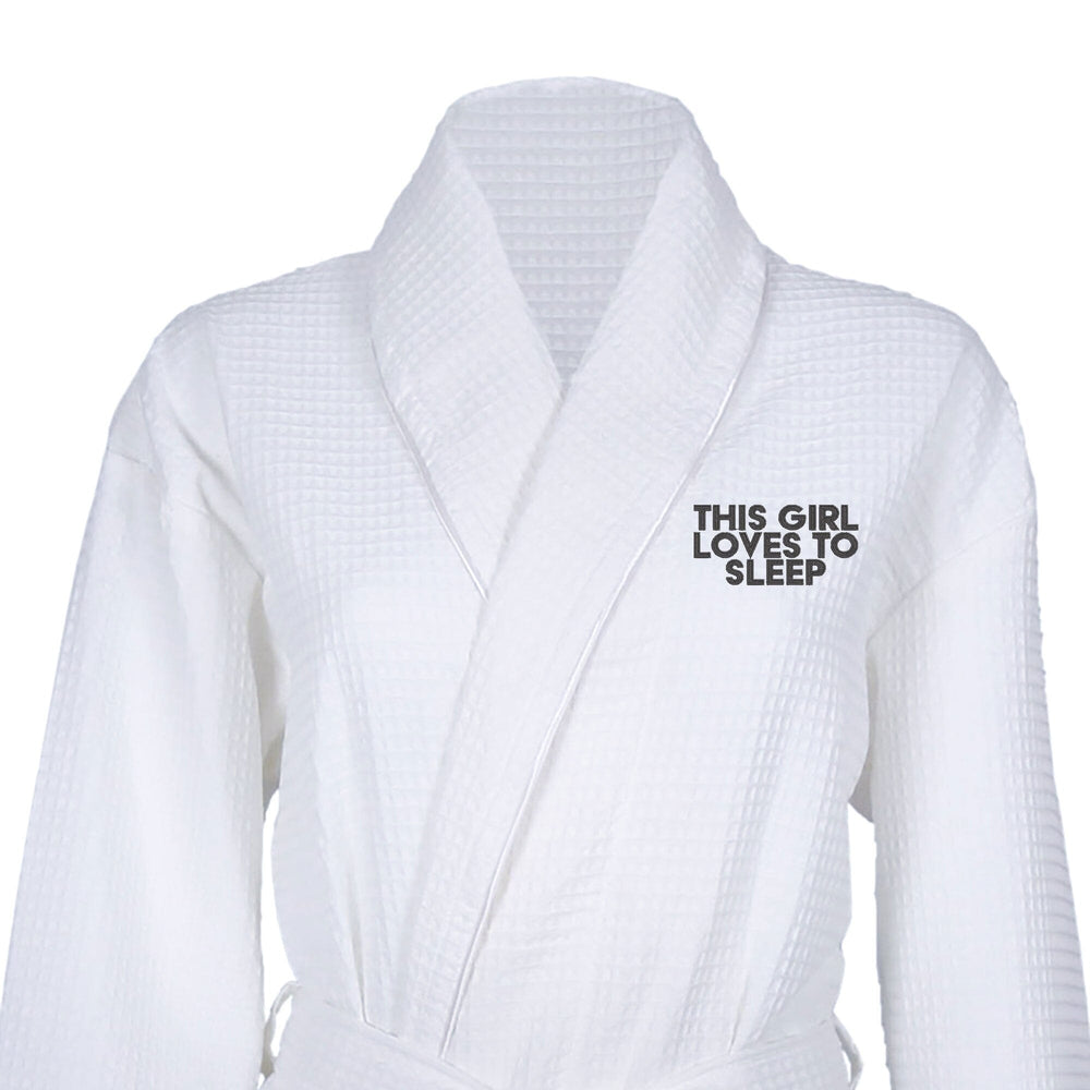 Waffle Dressing Gown with LOVES TO SLEEP Logo