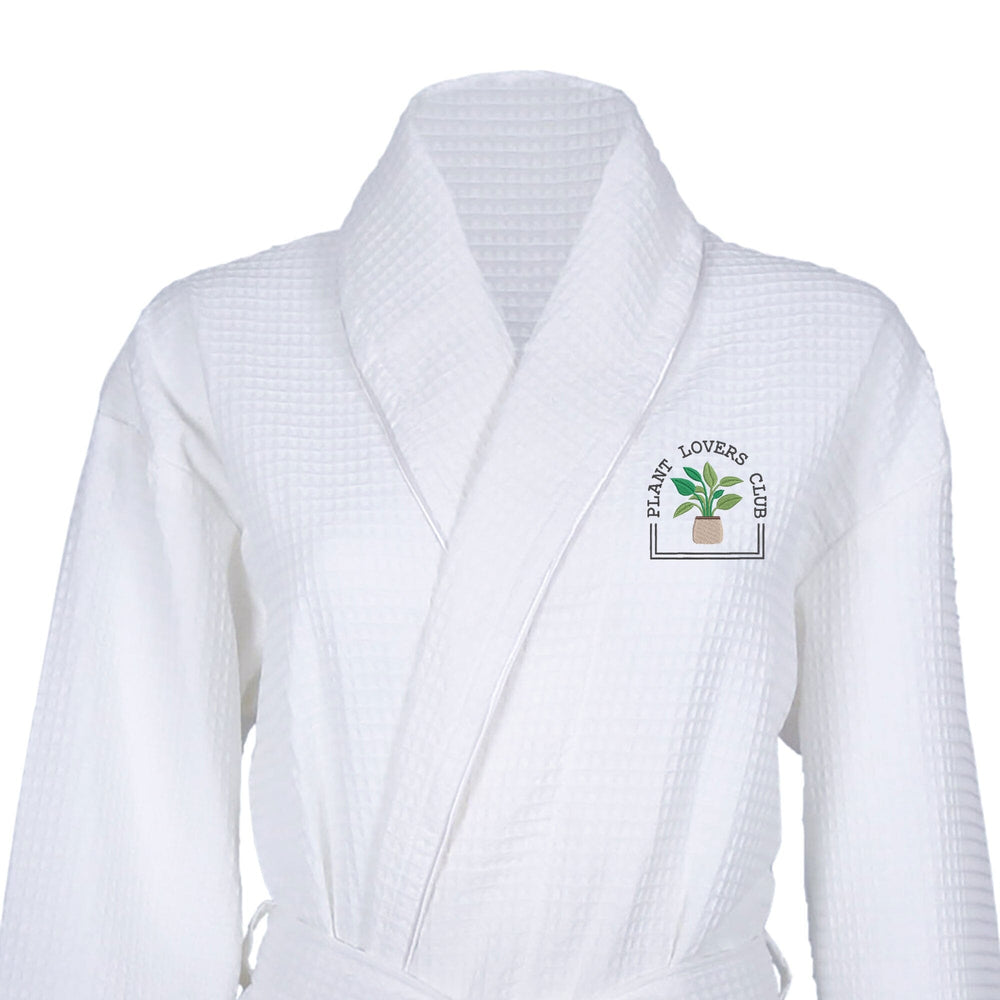 Waffle Dressing Gown with Plant Lovers Club Logo