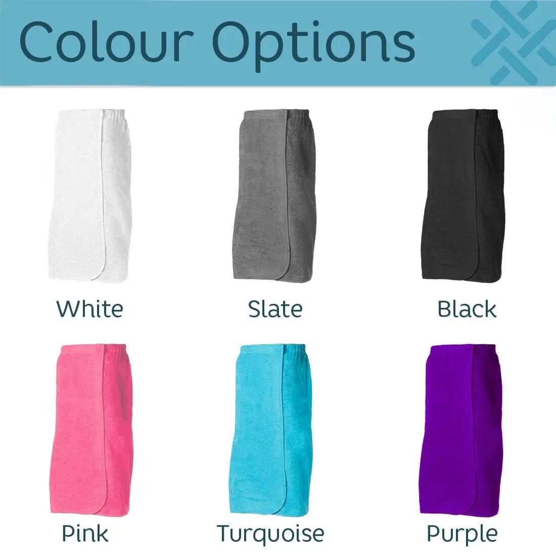 infographic of colour range for the sarongs