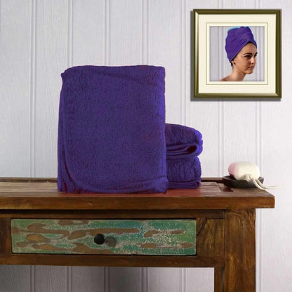 Women's Sarong and Turban Spa Set - Duncan Stewart 1978 Aztex-Purple Duncan Stewart 1978