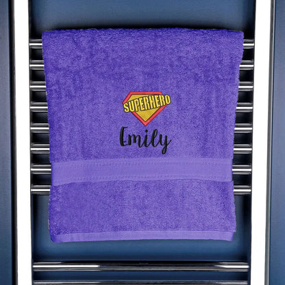 Children's Super Hero Logo Bath Towel Purple  
