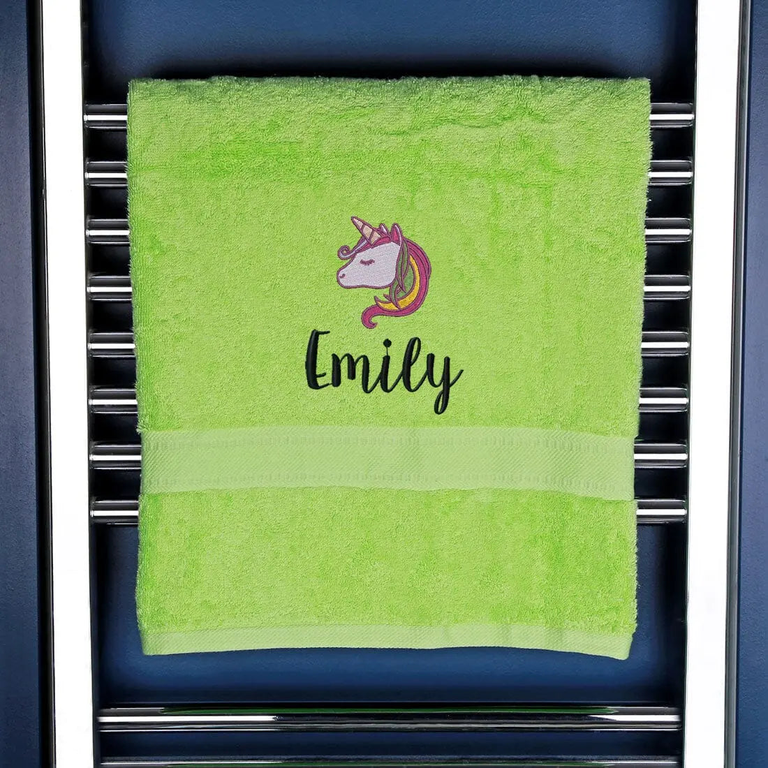 Children's Unicorn Bath Towel Egyptian - Lime  