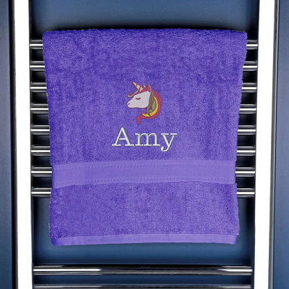 Children's Unicorn Bath Towel Egyptian - Purple  