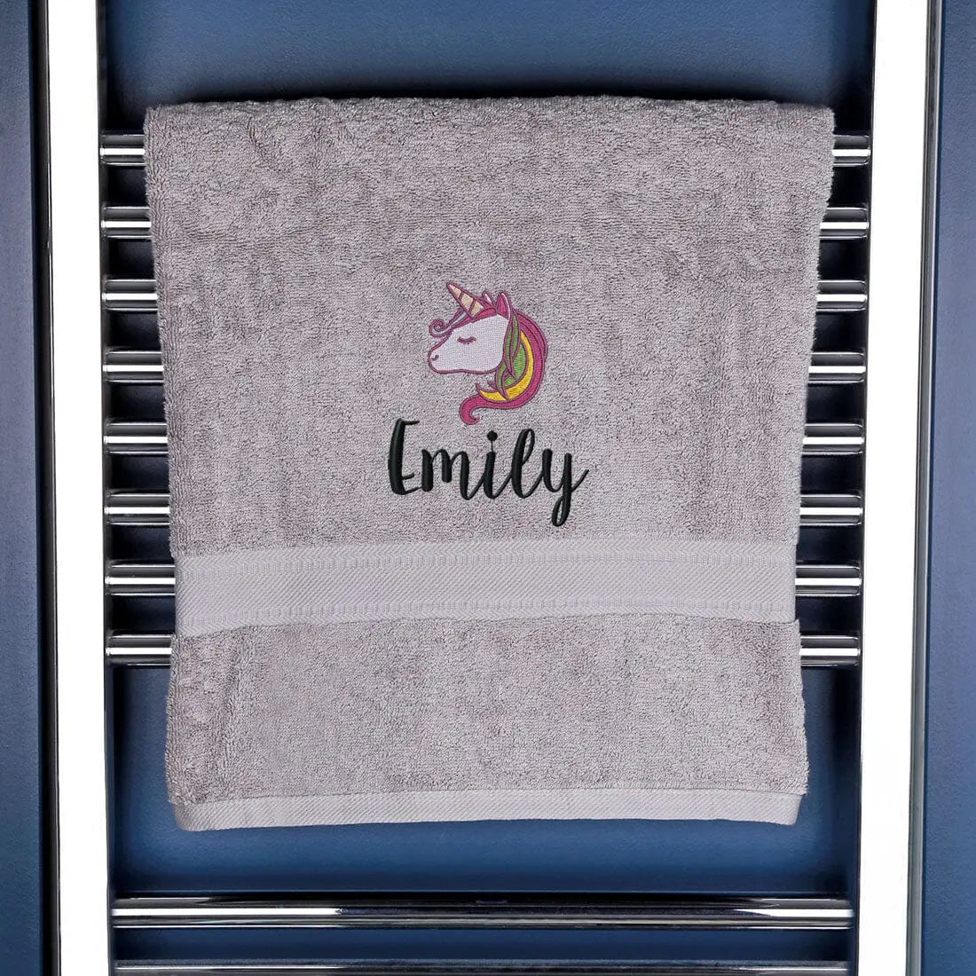 Children's Unicorn Bath Towel Egyptian - Silver  