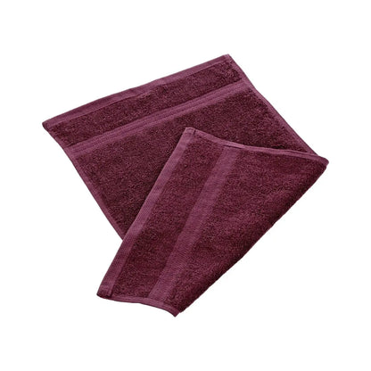 folded aubergine coloured towel