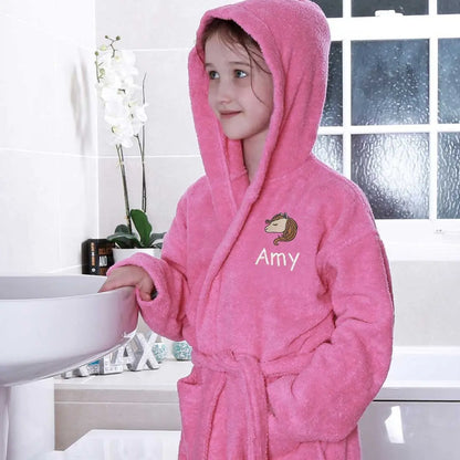 Horse Hooded Dressing Gown Aztex - Pink Age 2 