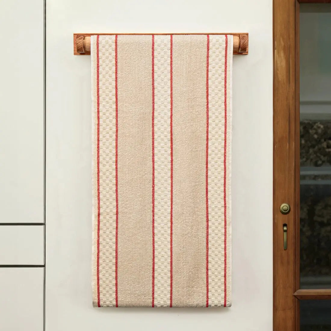 Red kitchen roller towel