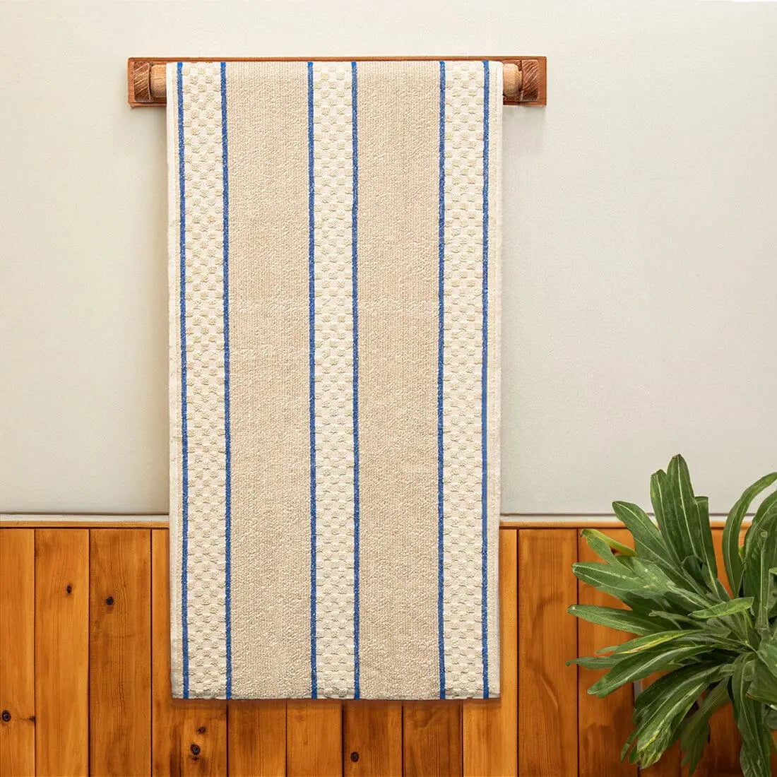 Blue kitchen roller towel