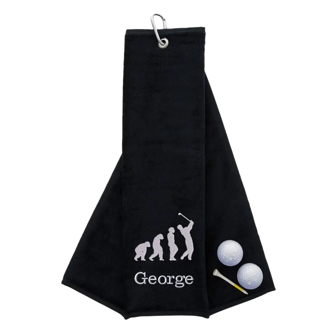 Novelty Golf Towels Tri-Fold Golf Towels - Black  