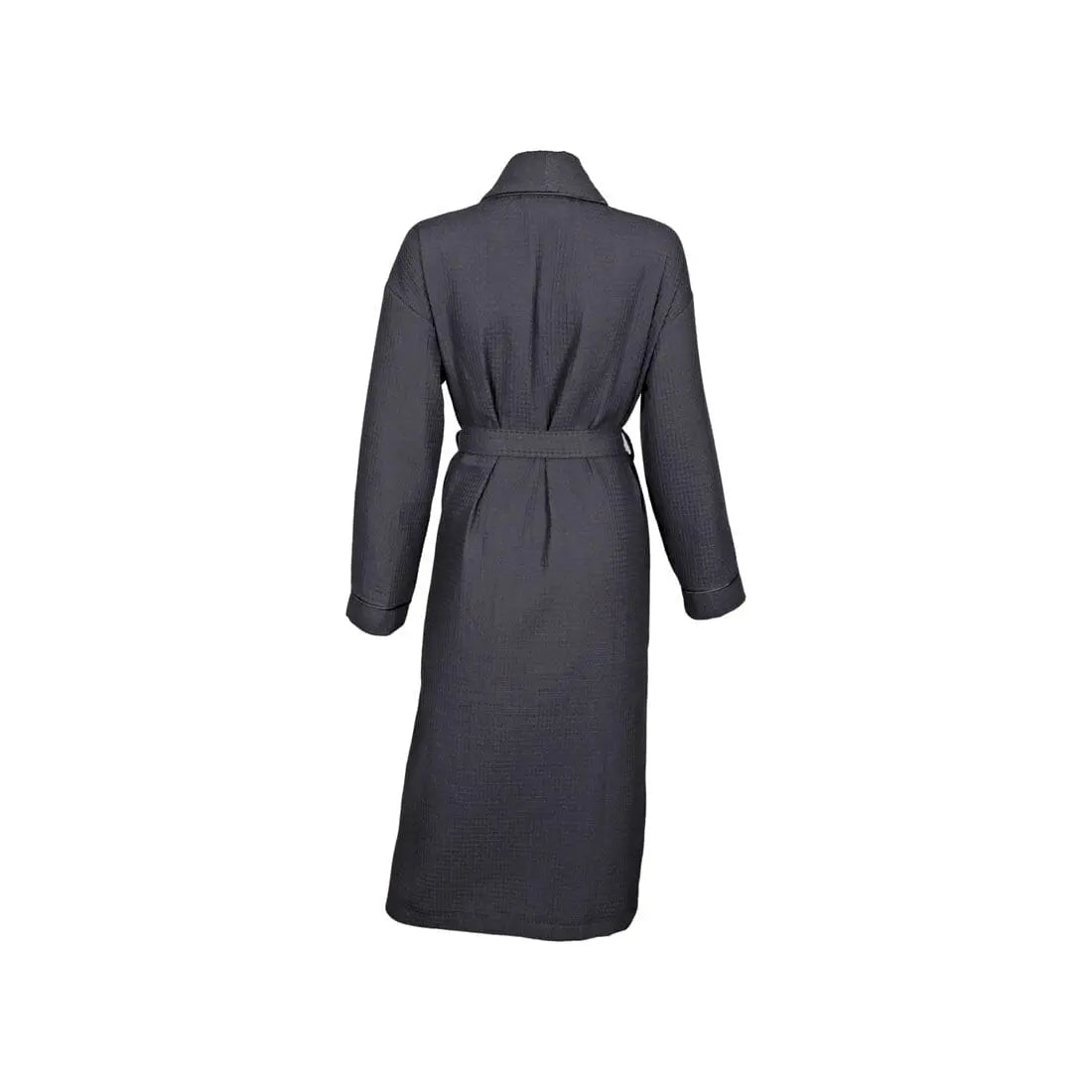 Personalised Back of Robe Aztex Shawl Collar Waffle Dressing Gown Waffle Piping - Slate/Slate Small 