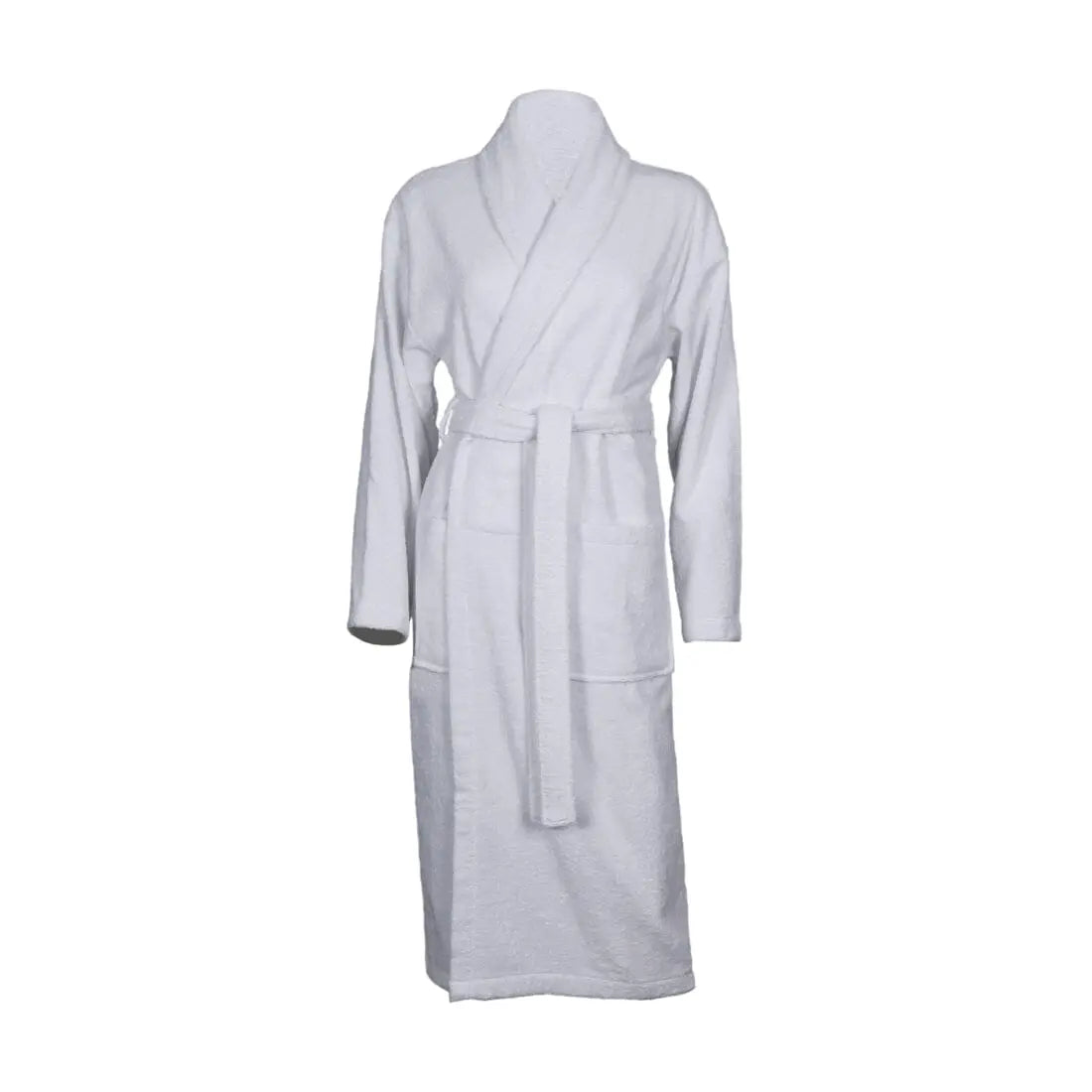 Personalised Back of Robe Cotton Shawl Collar Bathrobe 400gsm Boutique - White Small 