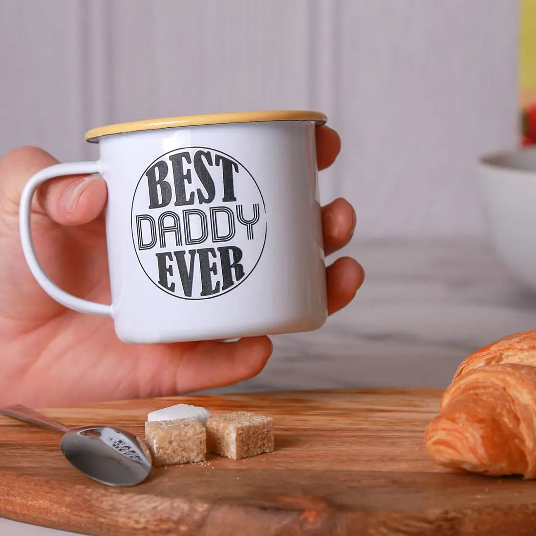 Personalised Best Daddy Ever Enamel Mug   