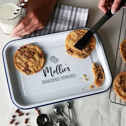 Personalised Cookies Enamel Baking Tray   