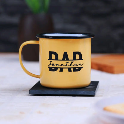 Personalised Dad Monogram Enamel Mug   