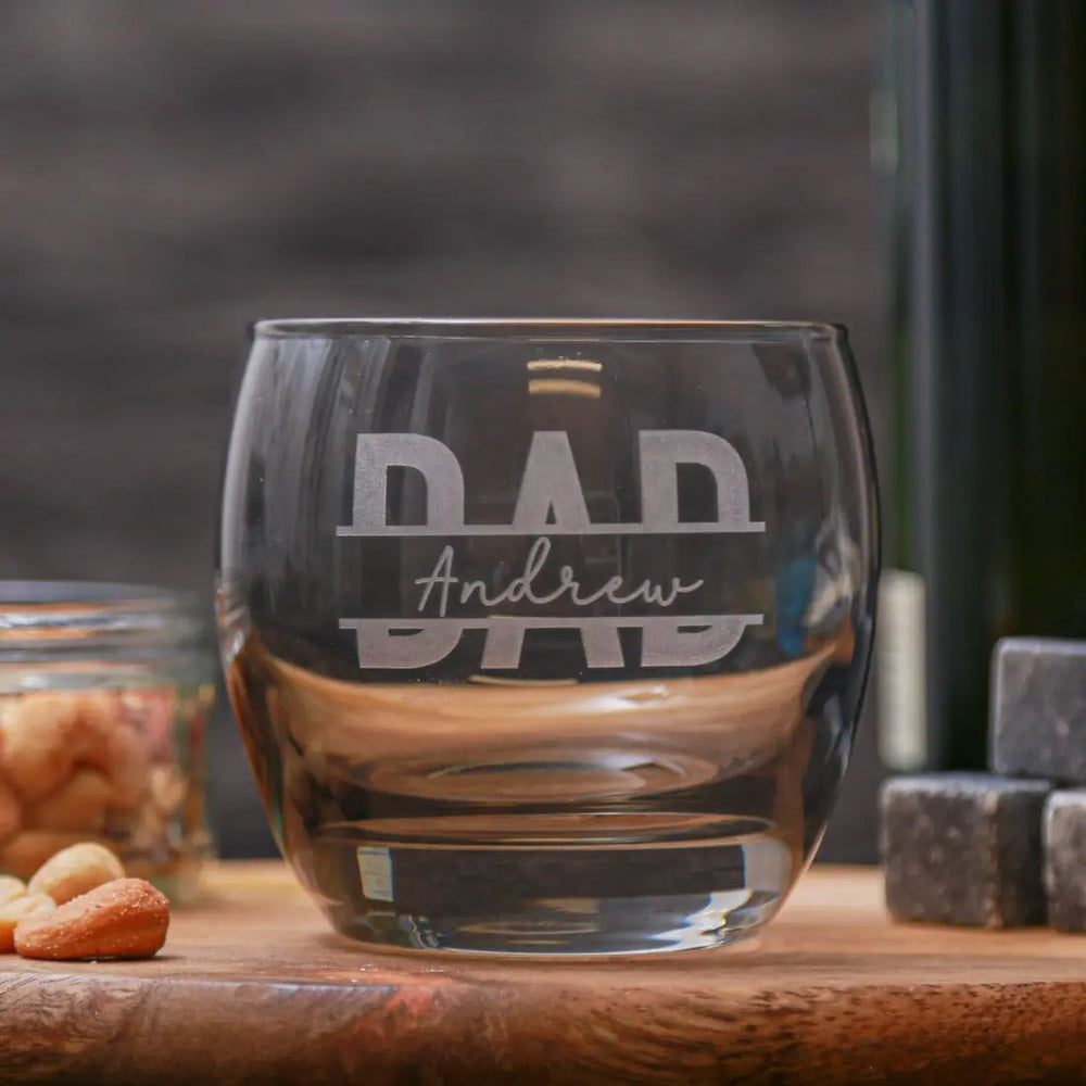 Personalised Dad's Coloured Whisky Glass Grey   