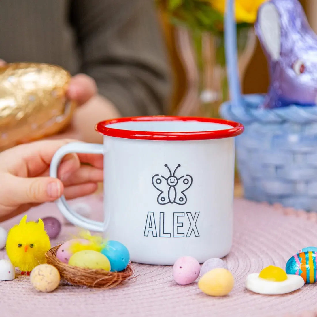 Personalised Easter Enamel Mug   