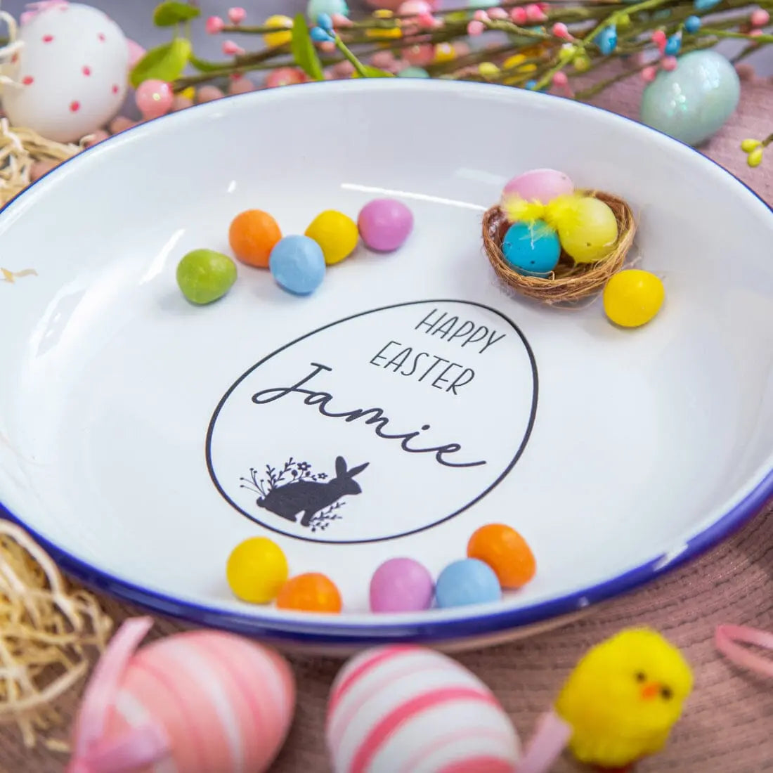 Personalised Easter Enamel Snack Bowl   