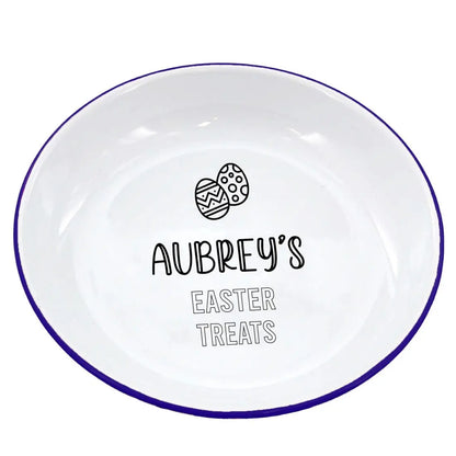 Personalised Easter Treats Enamel Bowl   