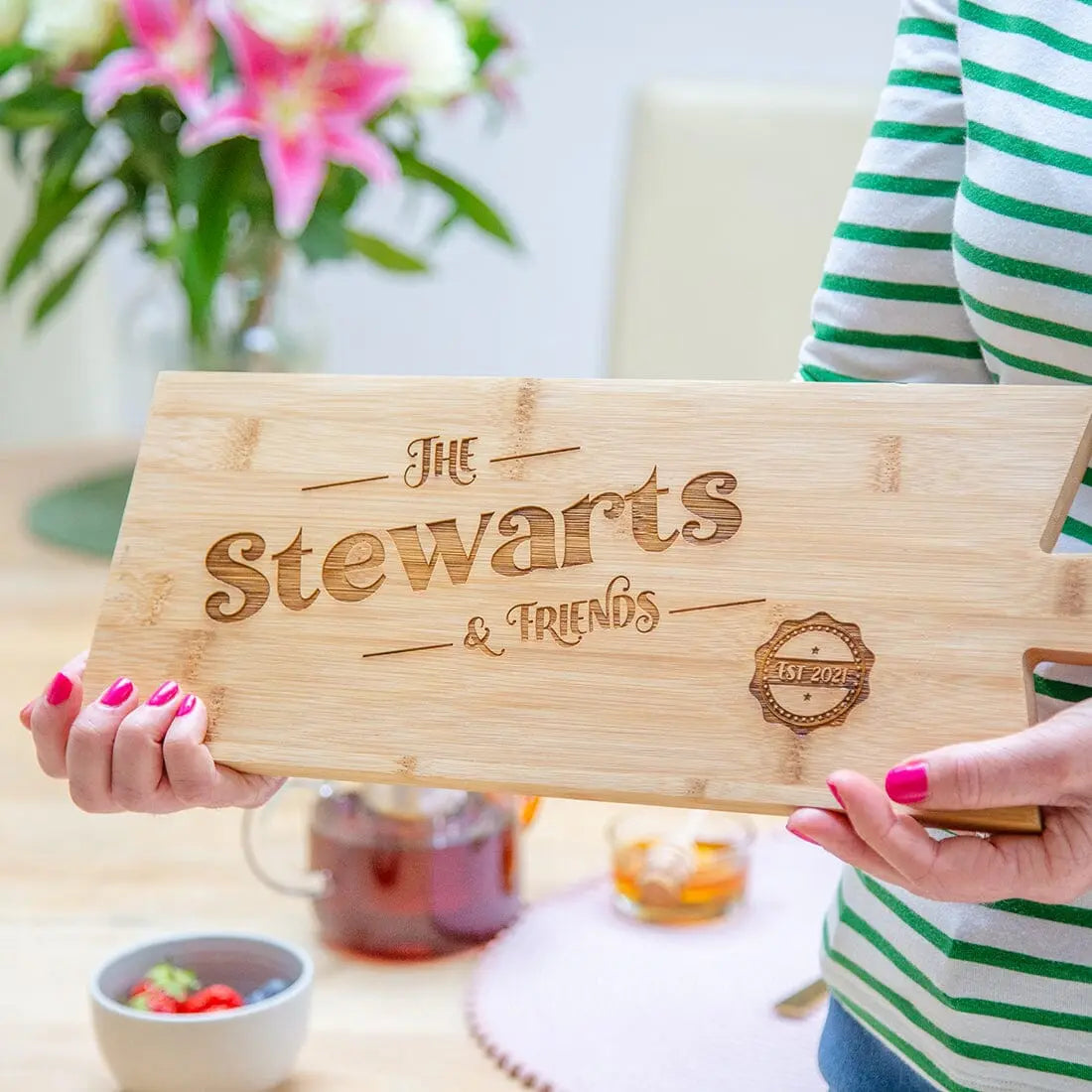 Personalised Family Bamboo Serving Board   