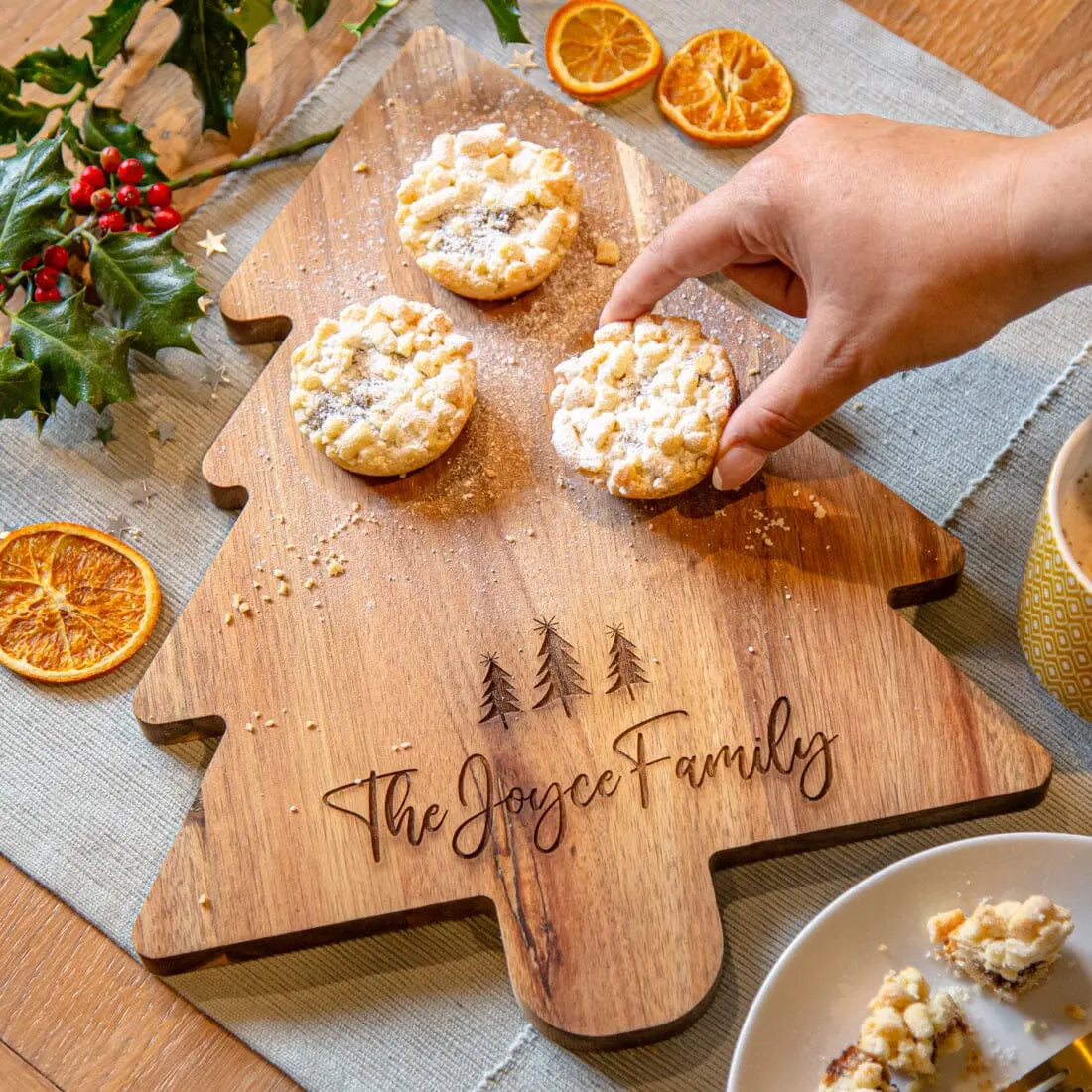 Personalised Family Christmas Tree Serving Board   