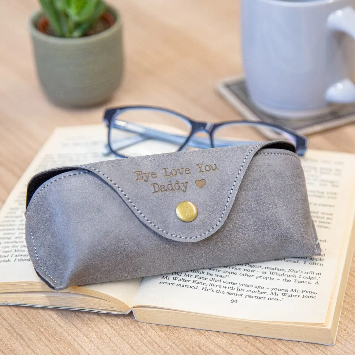 Personalised Faux Leather Glasses Case - Duncan Stewart 1978