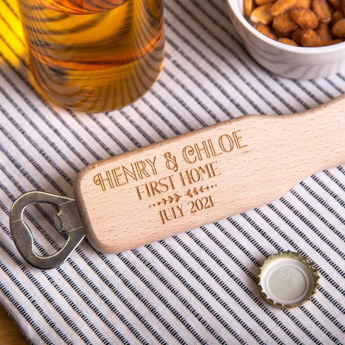 Personalised First Home Handled Bottle Opener   