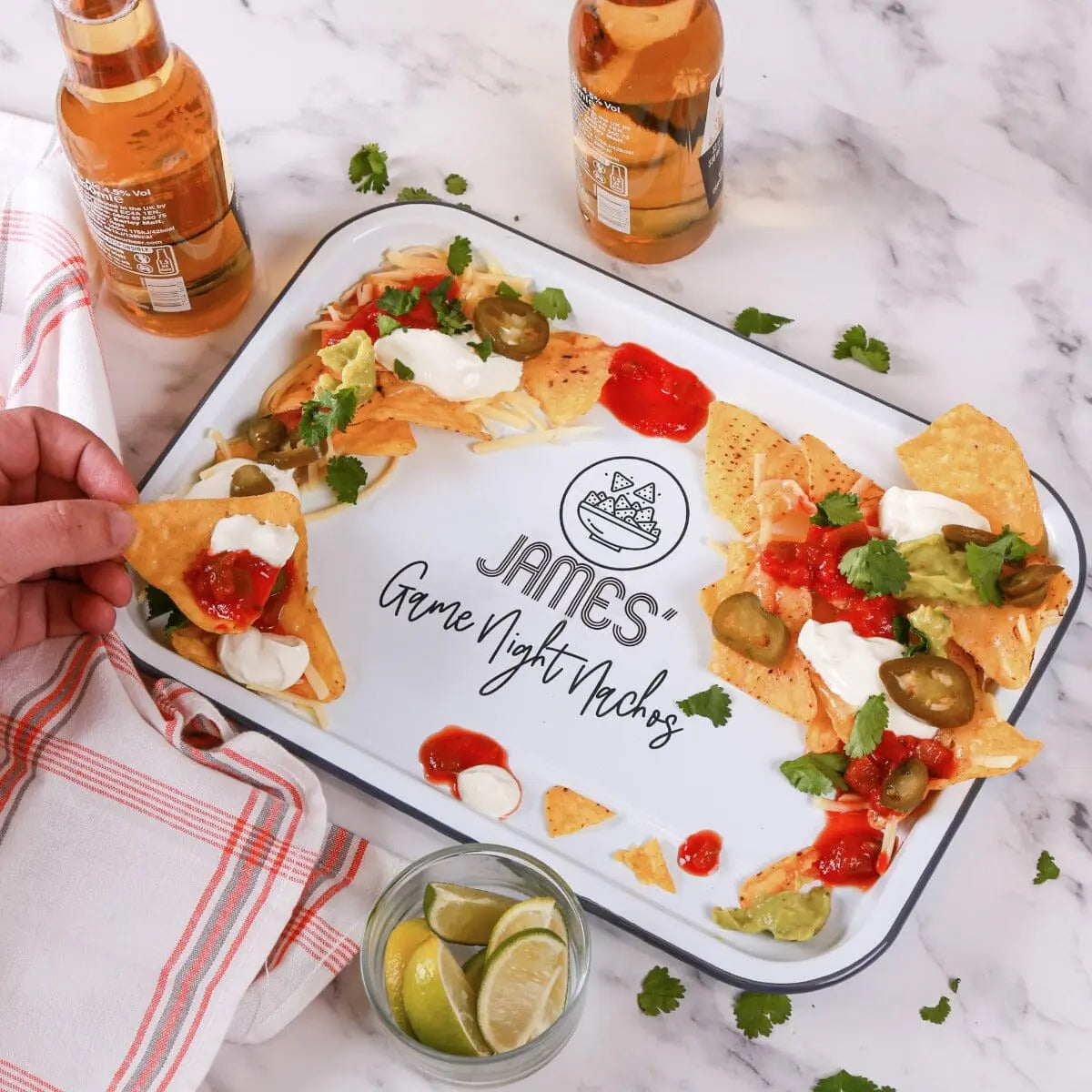 Personalised Game Night Nachos Enamel Tray   