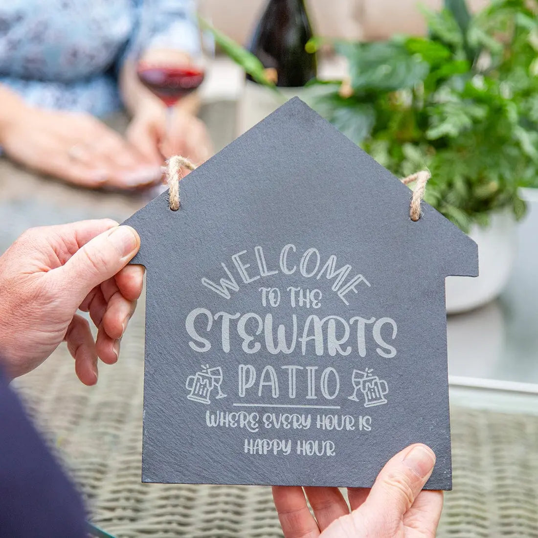 Personalised Garden Bar Slate Sign   