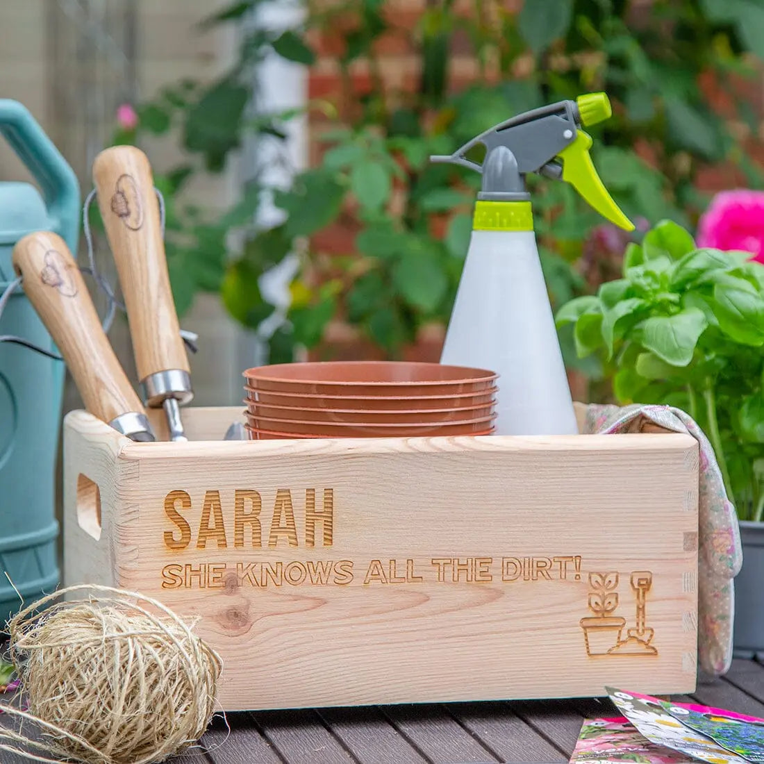 Personalised Gardening Tools Storage Crate   