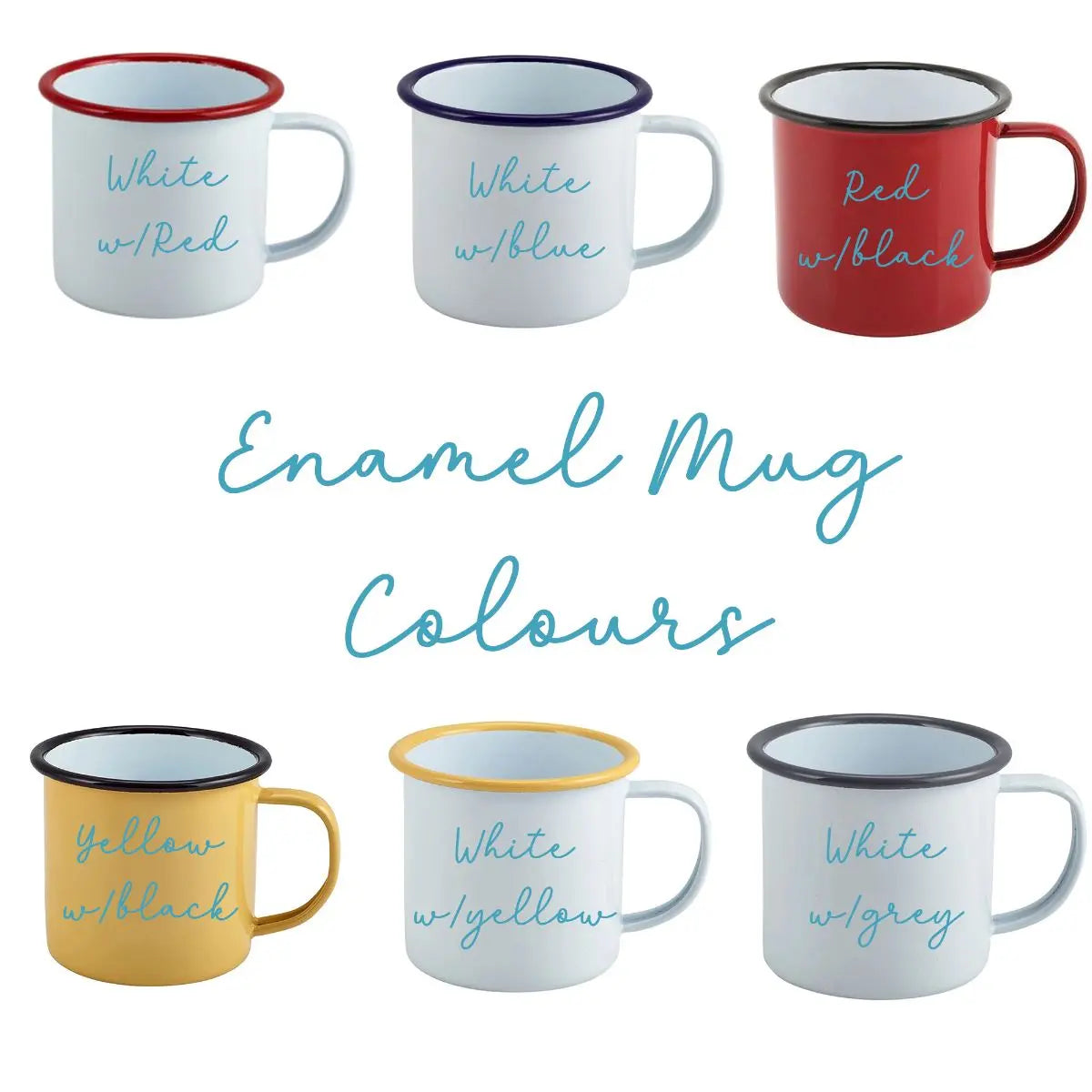 Personalised His And Hers Enamel Mug Set Of Two   