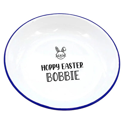 Personalised Hoppy Easter Enamel Bowl   