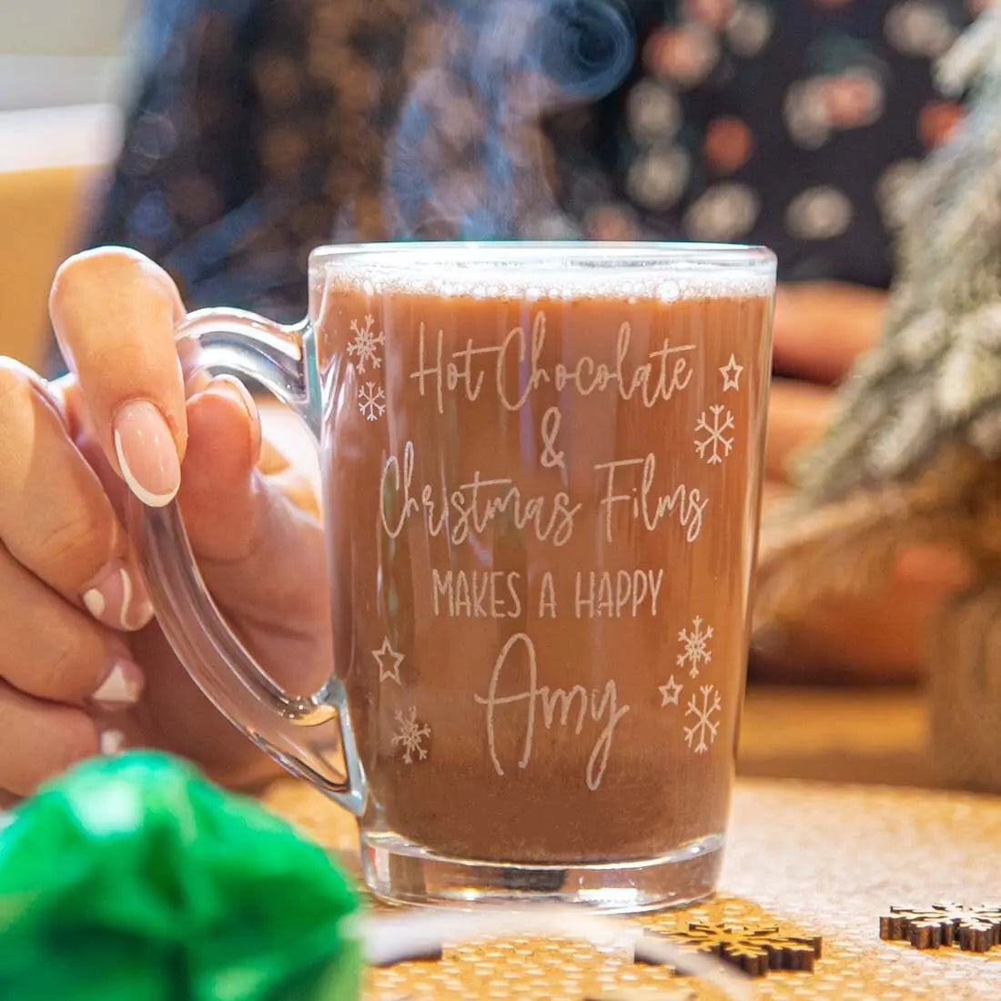 Personalised Hot Chocolate Glass Mug   