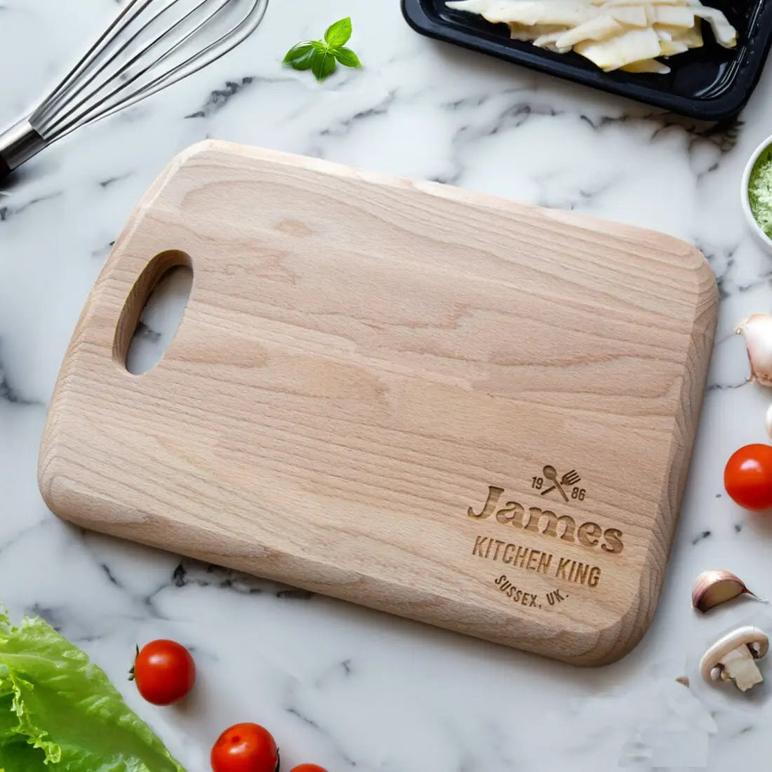 Personalised Kitchen King Beech Serving Board